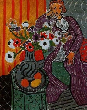 Fauvismo Painting - Túnica violeta y anémonas fauvismo